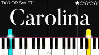 Taylor Swift  Carolina From the Motion Picture Where The Crawdads Sing  EASY Piano Tutorial [upl. by Colwell]