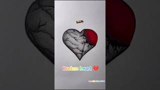 Easy broken heart drawing💔 how to draw broken 3d heart💔 easydrawing youtubeshorts art pencilart💔 [upl. by Namhcan]