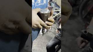 Installing the piston into the cylinder bore autorepair mechanic car [upl. by Jammin]