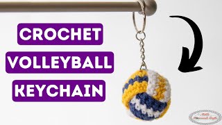 How to CROCHET Volleyball Keychain Pattern [upl. by Earvin]