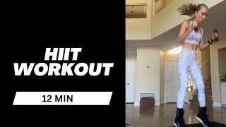 12 min HIIT  at home with dumbbell and ankle weights Series 73 Fourtwofitness [upl. by Kalina]