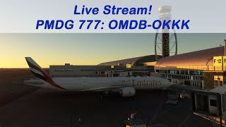 Wheels Up Live Live stream in the PMDG 777 OMDBOKKK FMC Tutorial [upl. by Engelbert]