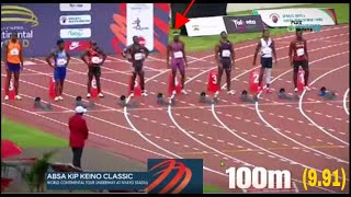 MENS 100M USA Kenneth BEDNAREK took 991 ABSA KIP KEINO CLASSIC 2024 [upl. by Rohclem462]