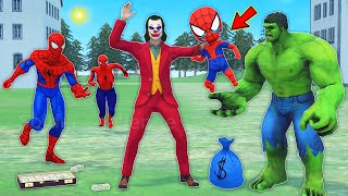 team spider man vs bad guy joker ► Joker kidnaps kid Spiderman to Hulk  funny horror animation [upl. by Ledairam461]