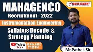 MAHAGENCO Recruitment 2022  Instrumentation Engineering  Syllabus Decode amp Strategy Planning [upl. by Sherye]