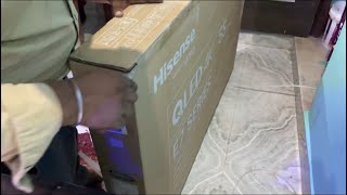 Hisense QLED 4K 55 Inch E7 SERIES Unboxing And Installation [upl. by Sopher]