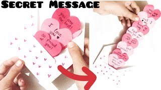 Heart Secret Message Gift For Boyfriend Best friend Girlfriend On Valentines Day Craft tutorial [upl. by Drof362]