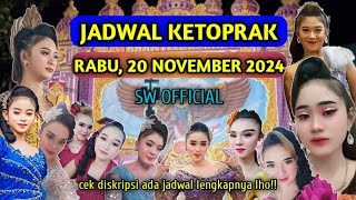 JADWAL KETOPRAK HARI RABU 20 NOVEMBER 2024 swofficial2605 [upl. by Akapol]