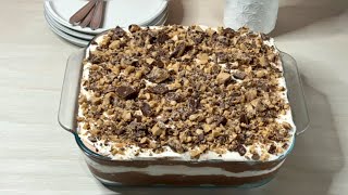 Easy No Bake Chocolate Toffee Cake [upl. by Oznohpla883]