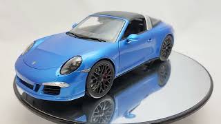 Schuco Porsche 911 Targa 4 991 GTS Blue Removable Targa Top [upl. by Fedirko]