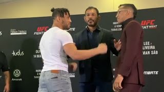 Kevin Lee vs Charles Oliveira  Face 2 Face At Kick Off Press Conference [upl. by Hunfredo]