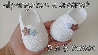 alpargatas a crochet  bebe0 a 3 meses [upl. by Annim]