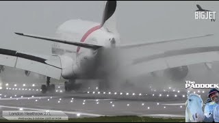 Windy landings at London heathrow Airport 🌬 💨 ✈️ [upl. by Fleurette]