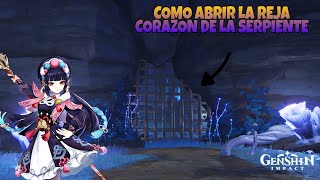 COMO ABRIR LA REJA ABAJO DEL ALTAR✔  CORAZON DE LA SERPIENTE  GENSHIN IMPACT 24 [upl. by Isabea]