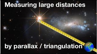 Using parallax  triangulation to measure large distances in astronomy from fizzicsorg [upl. by Leftwich]