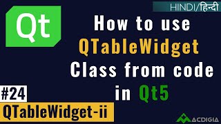 QTableWidget Part 2  How to use QTableWidget Class from Code in Qt5  Qt C Tutorial 24 [upl. by Aerdnac]