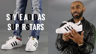 How To Style Adidas SuperstarsHow To Wear Adidas SuperstarsAdidas Superstars Review [upl. by Ameg735]