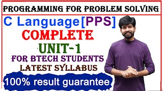 c programming unit 1  unit 1 clanguage  pps unit 1  programming for problem solving [upl. by Waverly]