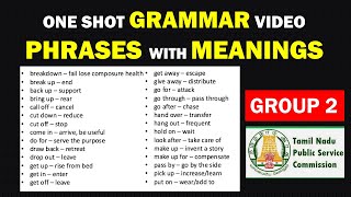 PHRASES  TNPSC GENERAL ENGLISH  PART A  GRAMMAR  COMPLETE EXPLANATION VIDEO tnpscgroup2 [upl. by Salkin]