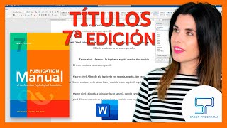 🟠 TÍTULOS y niveles de encabezado APA 7ma séptima edición en Word [upl. by Barbara-Anne]