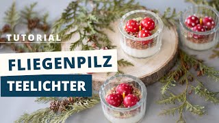 Fliegenpilz Teelichter selber machen  HerbstDIY Deko 2024  DistrEbution GmbH [upl. by Anaitsirc]