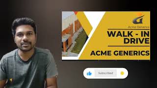 Walkin interviews at ACME Generics  Latest Pharma industry Jobs pharmajobalert [upl. by Drawets]