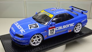 118 Solido Nissan Skyline GTR R34 Calsonic Tribute 2000 [upl. by Niraa]