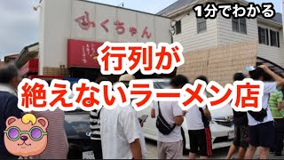 1分でわかる1 ふくちゃんラーメン 行列が絶えないラーメン屋 福岡市早良区田隈のとんこつラーメン [upl. by Pudendas188]