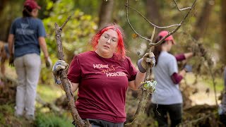 Hokies help with hurricane cleanup in Giles County [upl. by Sibilla]