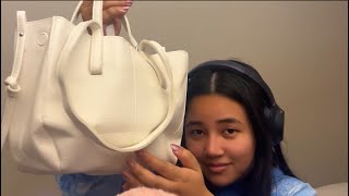 ASMR Everything inside my purse Whispering mouth sound tapping etc [upl. by Etteyniv131]