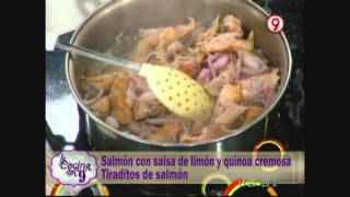 Tiraditos de salmón con salsa de limón y quínoa cremosa [upl. by Mcquoid]