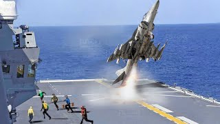 AV8B Harrier II Showing the Insane Jump on Aircraft Carrier [upl. by Athal744]