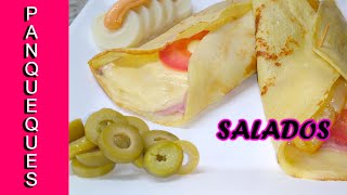 RECETA de PANQUEQUES SALADOS  Muy fácil [upl. by Lynnea514]