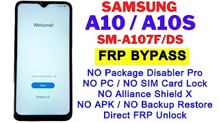 Samsung A10S SMA107FDS FRP Bypass Android 11 Without Package Disabler Pro Google Account Unlock [upl. by Auohs]