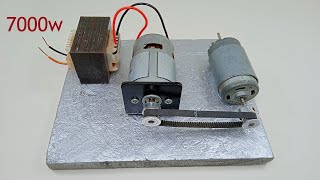 21000RPM DC Motor Make 230V AC Alternator Current 7000W Free Energy Generator use transformer [upl. by Eillah875]