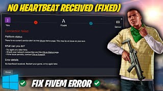 How To Fix FiveM Error  No heartbeat received Fixed✔️ [upl. by Pollyanna130]