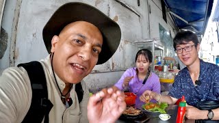 Eating Where The Locals Eat Authentic Saigon Street Food Tour Ho Chi Minh City Vietnam  Vlog 240 [upl. by Rednijar]