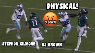 AJ Brown Vs Stephon Gilmore amp Daron Bland 🔥👀 WR Vs CB Cowboys Vs Eagles 2023 highlights [upl. by Sila67]