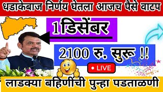 महिलांची पुन्हा पडताळणी सुरु 2100 या बँकेत येणार  नियम बदलले पैसे नाही l Ladaki Bahin Yojana 2024 [upl. by Hanae]