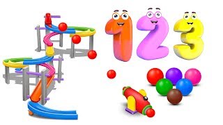 Learn Numbers with Marble Maze Run and Color Balls  Numbers Videos Collection [upl. by Llien594]