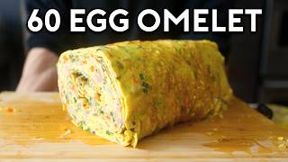 Giant Omelet Roll  Anything With Alvin [upl. by Annavaig]