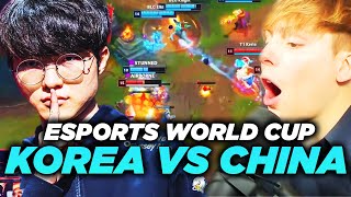 LS  KOREA VS CHINA AT ESPORTS WORLD CUP  T1 VS BLG [upl. by Sirrad]