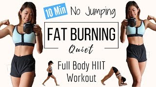 10 min No Jumping Full Body Fat Burning HIIT Workout  QUIET CARDIO Beginner amp Apartment Friendly [upl. by Dihaz628]