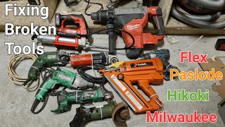 Another bunch of broken power tools that needed repaired Including Makita hikoki and milwaukee [upl. by Roderic]