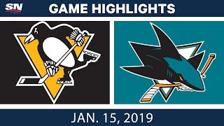 NHL Highlights  Penguins vs Sharks  Jan 15 2019 [upl. by Ketchan63]