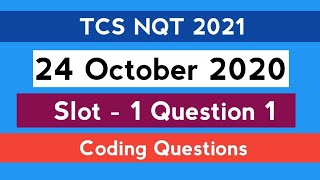 TCS NQT Questions 24 October Slot 1  Coding Question  1  Prepdrive  The Coding Bytes [upl. by Oryaj]