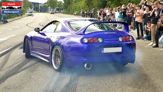 Modified Cars leaving Car Show  800HP Skyline TopSecret Supra GT500 AE86 R32 Pandem [upl. by Olimpia917]