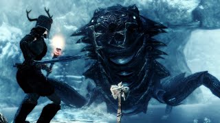 The Elder Scrolls V Skyrim Special EditionGiant Chaurus Reaper Boss Fight [upl. by Aliuqat]