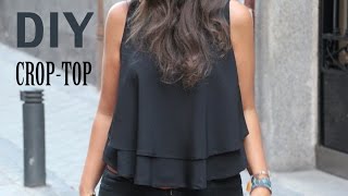 DIY Costura Cómo hacer blusa crop top patrones gratis [upl. by Taveda]