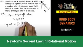 Class 11 Physics  Rigid Body Dynamics  17 Newtons Second Law in Rotational Motion  JEE amp NEET [upl. by Tnahsarp]